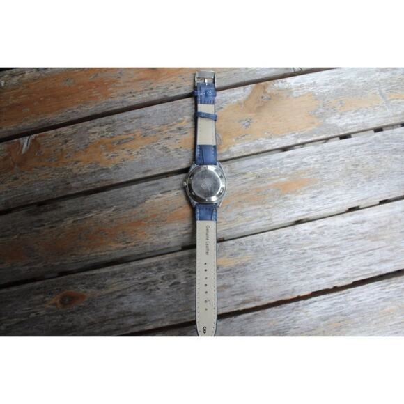 Vintage 1974 Citizen Automatic Mens Silver Watch W/daydate & Blue accents - Picture 6 of 6